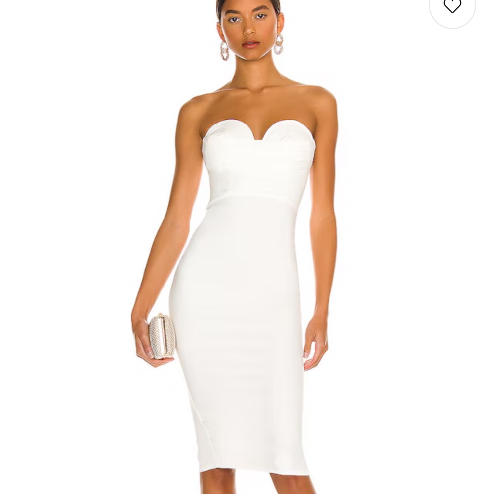 Sophia Strapless Midi Dress in White